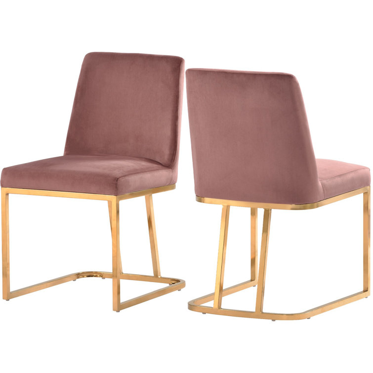 J&H Velvet Side Chair in Pink Wayfair